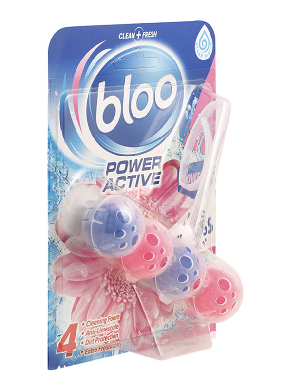 Bloo Power Active Flowers Toilet Rim Block, 1 Piece, 50g
