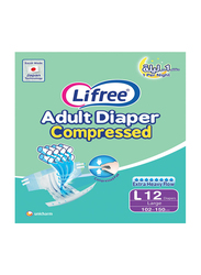 Lifree Adult Diapers Tape, Size Large, 12 Count