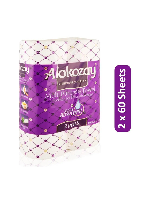 Alokozay Extra Absorbent Multi Purpose Towel - 2 x 60 x 2 Ply