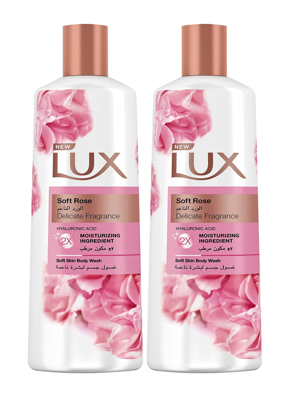 Lux Moisturising Soft Rose Body Wash, 2 x 250ml