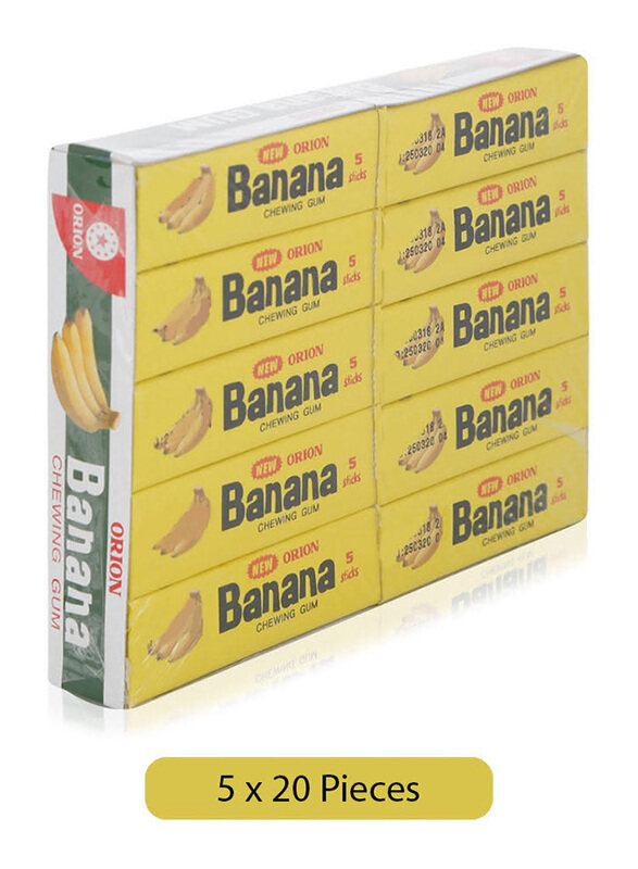 

Orion Banana Flavored Chewing Gum - 5 x 20 Pieces