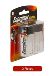 Energizer Max +powerseal Alkaline D Battery, 2 Pieces