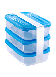 Codil 3-Piece Storage Box Bayone, 0.8 Liters, 1551, Clear/Blue