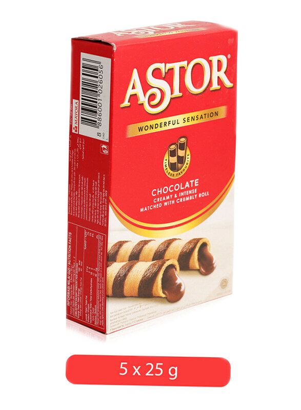

Astor Wonderful Sensation Chocolate Crumbly Roll - 5 x 25g