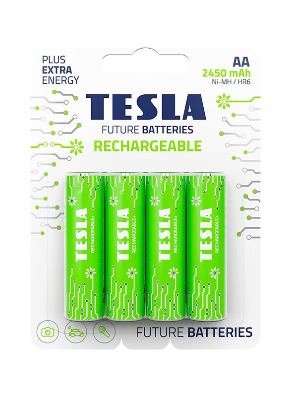 

Tesla 2400mAh AA Rechargeable Batteries, 4 Pieces, Green
