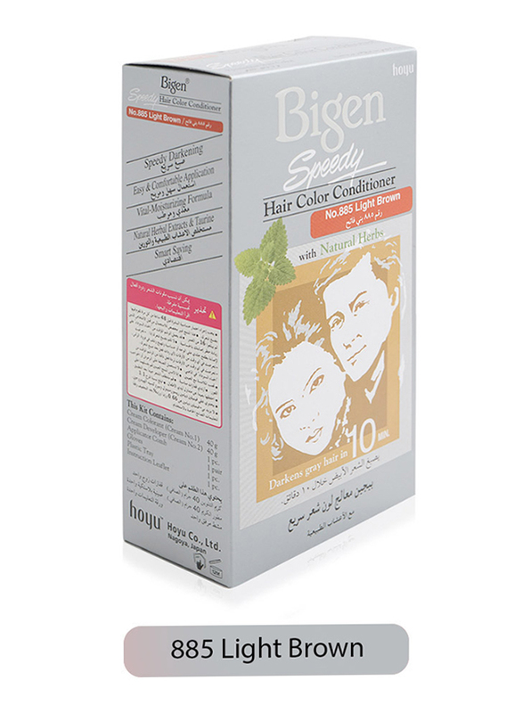 Bigen Speedy Hair Color Conditioner with Natural Herbs, No. 885 Light Brown, 80gm