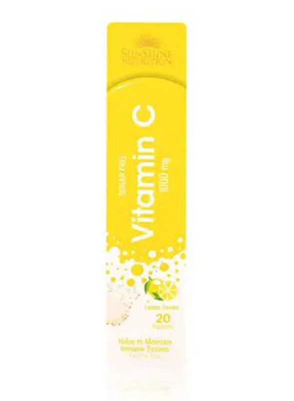 

Sunshine Nutrition Sugar Free Vitamin C Lemon Flavour Tablets, 20 Tablets, 80gm