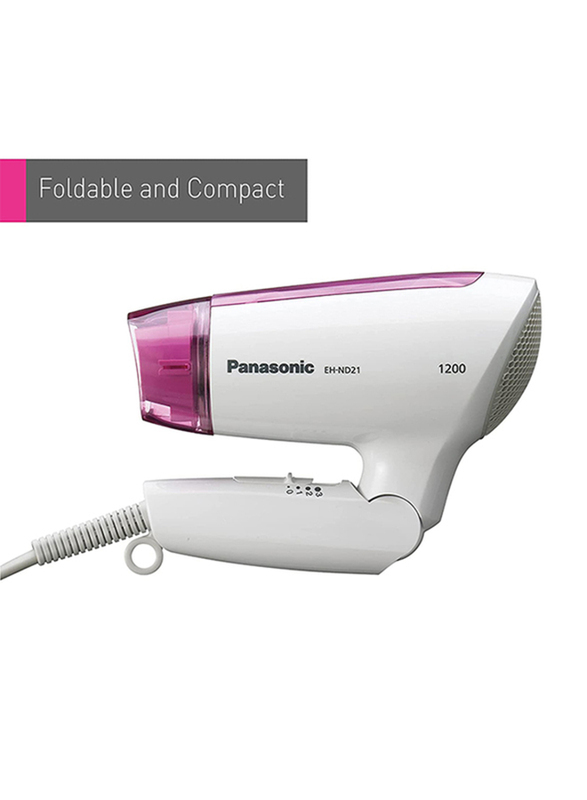 Panasonic Hair Dryer, 1200W, EH-ND21, Pink/White