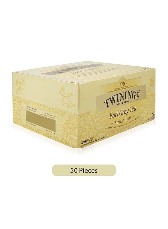 Twinings Light Flavor Earl Grey Tea, 50 Tea Bags