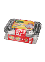 Falcon 204 + 8389 + 8342 Aluminium Container Set with Lid, 10 + 10 + 10 Pieces, Silver