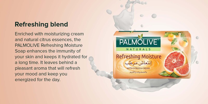 Palmolive Refreshing Moisture with Citrus & Cream Soap Bar, 120gm