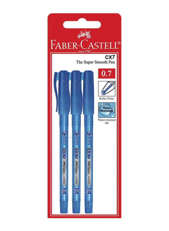 

Faber-Castell 3-Piece Ballpen, 0.7mm, CX7, Blue Blis