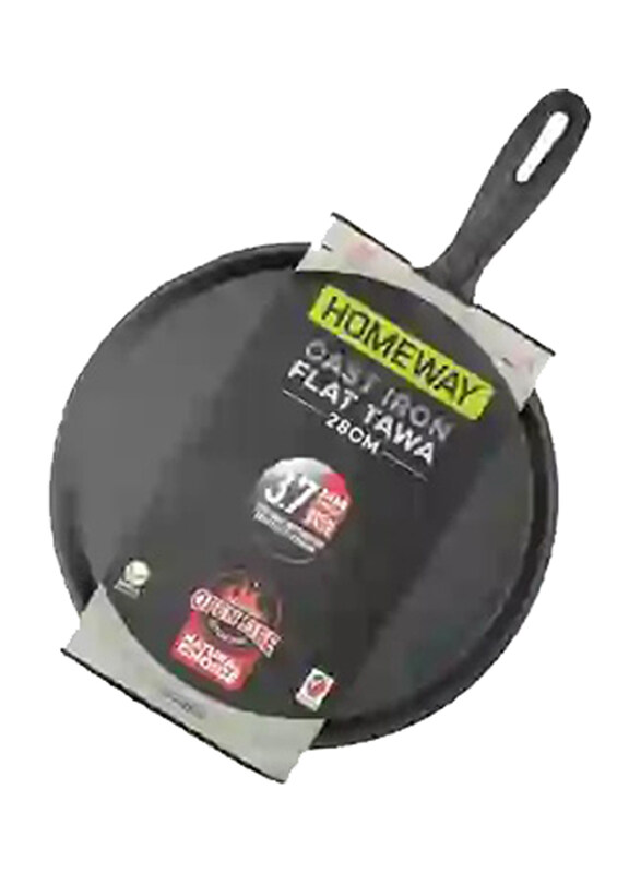 

Homeway Cast Iron Flat Tawa, 28cm