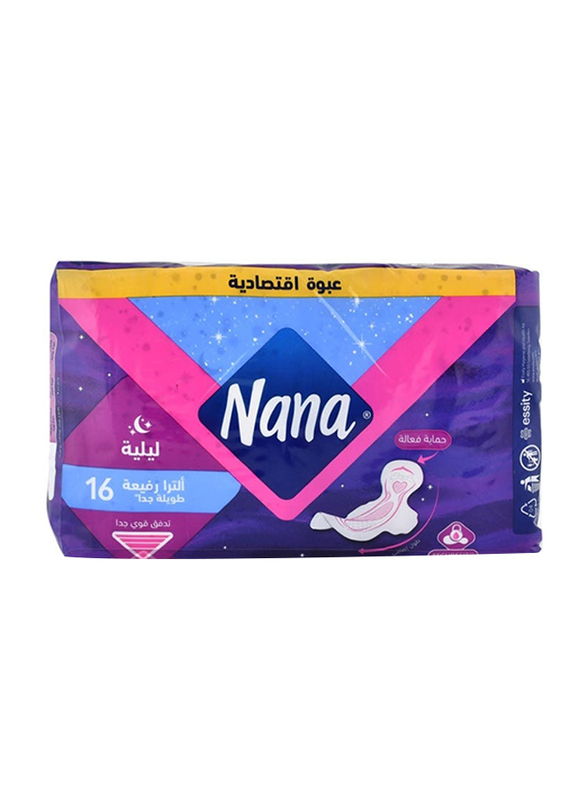 Nana Ultra Night Wings Sanitary Pads, 16 Piece