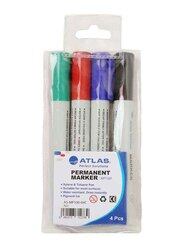 Atlas 4-Piece MP100 Permanent Marker, Multicolour