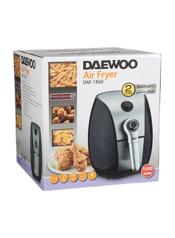 

Daewoo 3.2L Premium Air Fryer, 1500W, Black/Silver