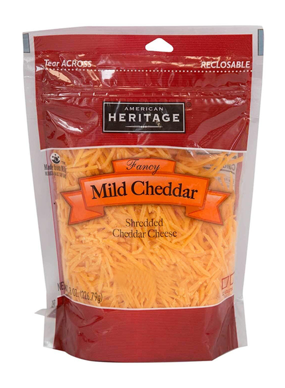 American Heritage Fancy Mild Cheddar Shredded Cheese, 227g