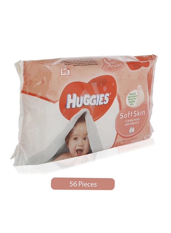 

Huggies Soft Skin Baby Wipes for Babies, 56 Pieces