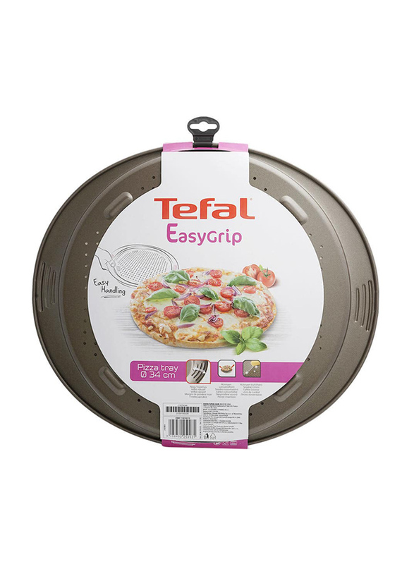 Tefal Easy Grip Bronze Pizza Tray, 34Cm, Black