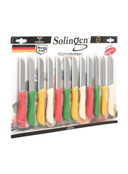 Solingen 12-Piece Stainless Steel Blade Multipurpose Knife with S-Solid Color Handle, Multicolour