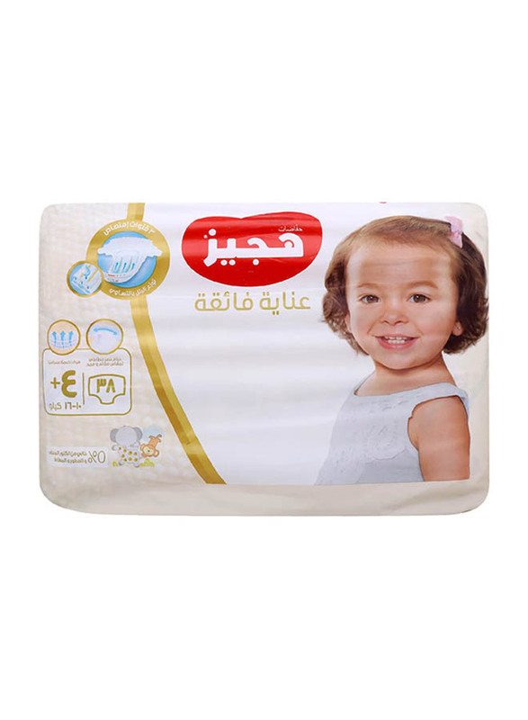 Huggies Extra Care Diapers, Size 4+, 10-16 Kg, Jumbo Pack, 38 Count