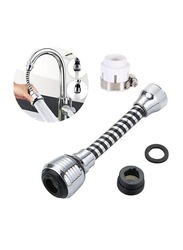 Verkk 14.5cm Sprayer 360 Degree Rotating Long Neck Water Saving Kitchen Sink Faucet Aerator, Silver/Black