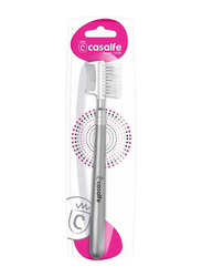 Casalfe Make Up Comb & Brush for Eyebrow / Eyelashes, Silver