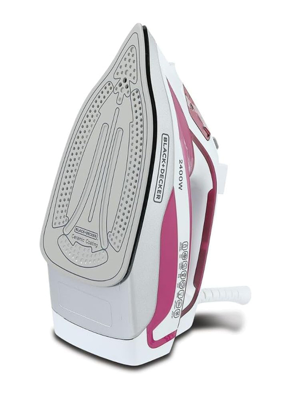 Black+Decker Steam Iron with Ceramic, 2400W, X2400-B5, Pink