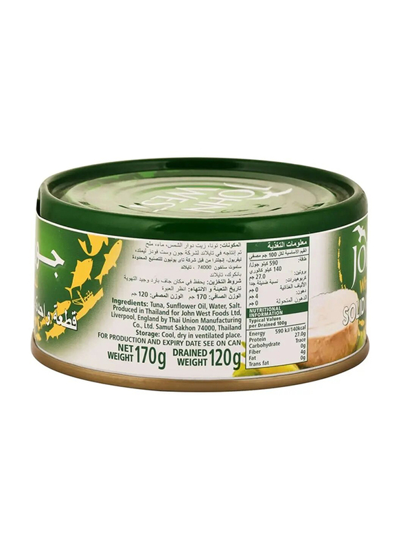 John West White Meat Tuna Solid In Sunflower Oil, 170g