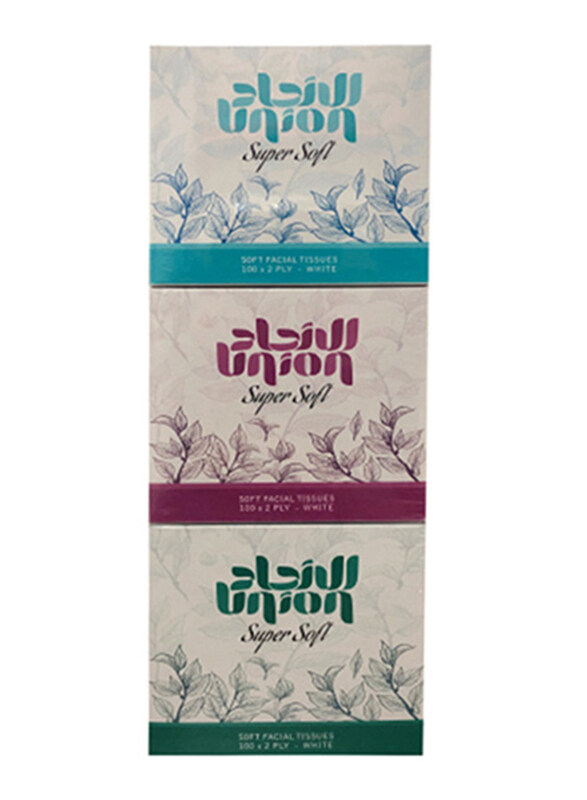 

Union Facial Tissue, 3 Boxes x100 Sheets