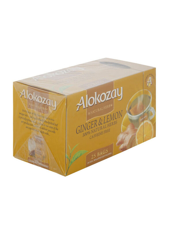 

Alokozay Heat Seal Sachets Ginger Lemon Tea Bags - 25 Bags
