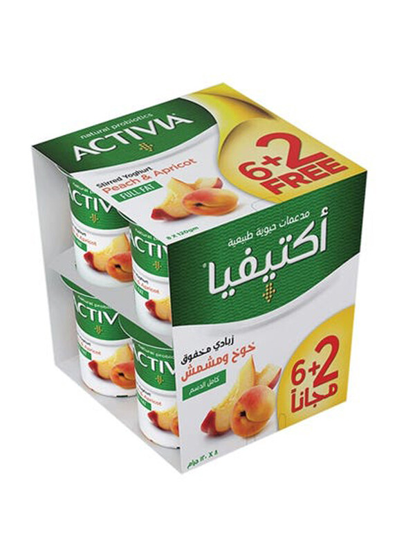 

Activia Full Fat Peach & Apricot Stirred Yoghurt, 8 x 120g