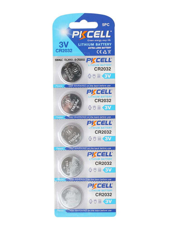 

Pkcell Coin Cell 3V Lithium Battery, 5 Pieces, Silver