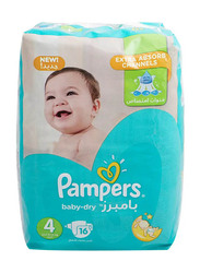 Pampers Size 4 Baby Dry Diapers - 16 Pieces, Large