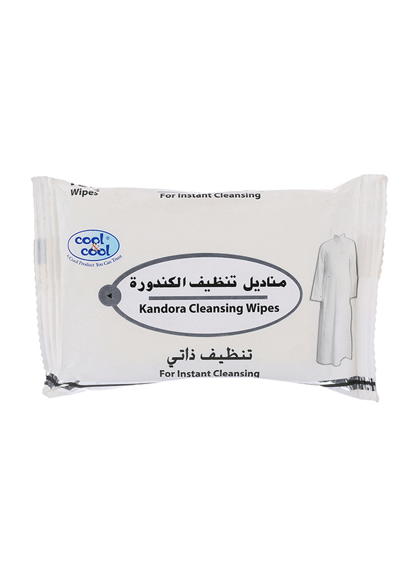 Cool & Cool Kandora Cleansing Wipes, 15 Sheets
