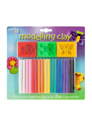 Mont Marte Kids Colour Modelling Clay Set with Moulds, 21 Pieces, Multicolour