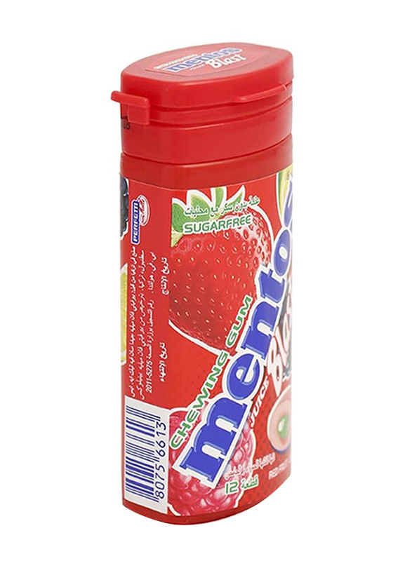 Mentos Juice Blast Red Fruit & Lime Chewing Gum, 12 x 24g