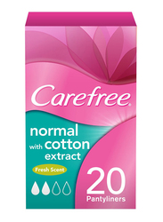 Carefree Fresh Scented Normal Cotton Feel Panty Liners, 20 Pieces