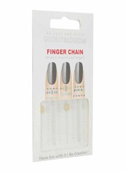 Glossy Blossom Finger Chain Nail Stickers, Multicolour