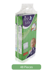 Fine Baby Large Baby Diapers, Size 4, Junior, 7-14 kg, Jumbo Pack, 48 Counts