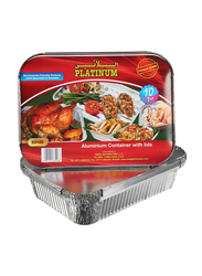 Platinum Aluminum Container with Lid, 10 Pieces