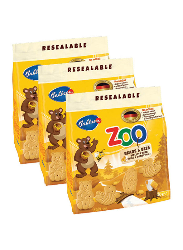 

Bahlsen Leibniz Zoo Bears & Bees Milk Biscuits, 3 Packets x 100g
