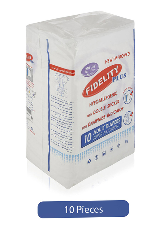Fidelity Plus Adult Diapers, Extra Large, 10 Pieces