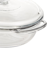 Anchor Hocking 2 Ltr Casserole Dish, Clear/Red