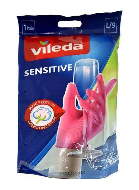 Vileda Sensitive Extra Fine Cotton Inside Gloves, Medium, 1 Pair