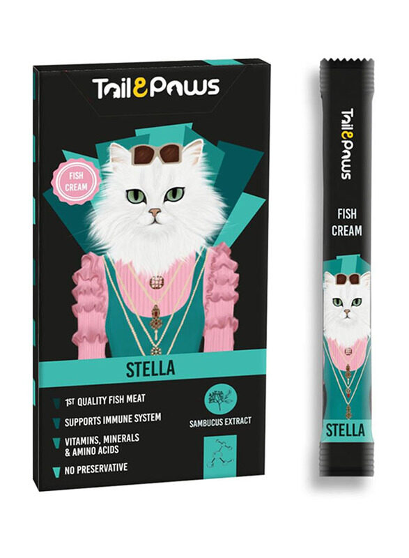 

Tail&Paws Stella Multivitamin Fish Cream for Cat Wet Food, 5 x 15g