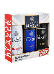 English Blazer Assorted Deodorant Spray Set - 3 x 150ml