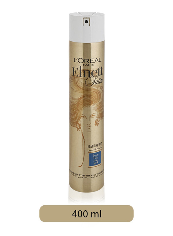 L'Oreal Paris Elnett Satin Super Hold Hair Spray for All Hair Types, 400ml