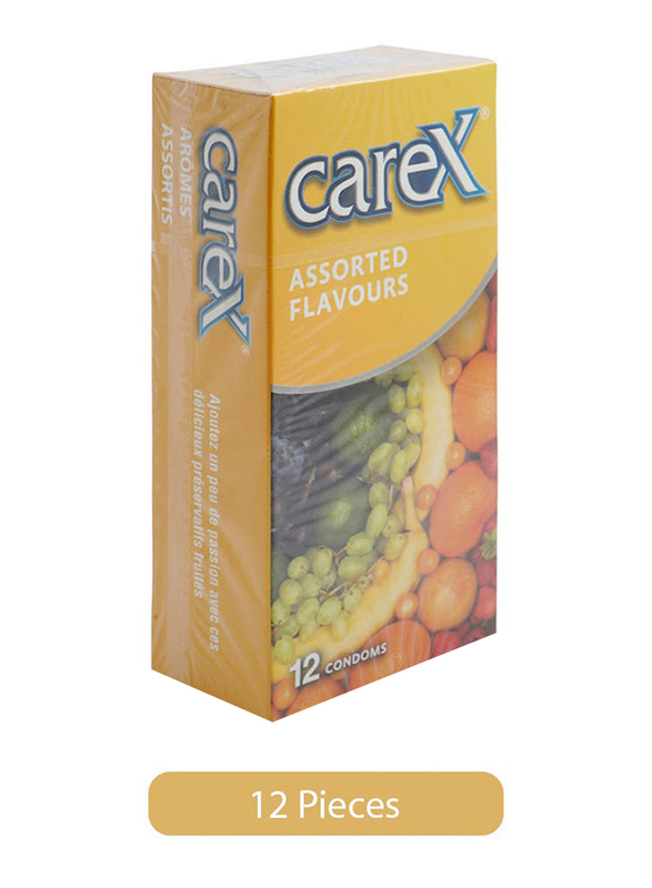 Carex Assorted Flavours Condoms, 12 Piece