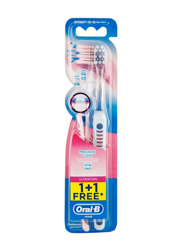 

Oral B Precision Clean Ultra Thin Toothbrush Extra Soft, 2 Pieces